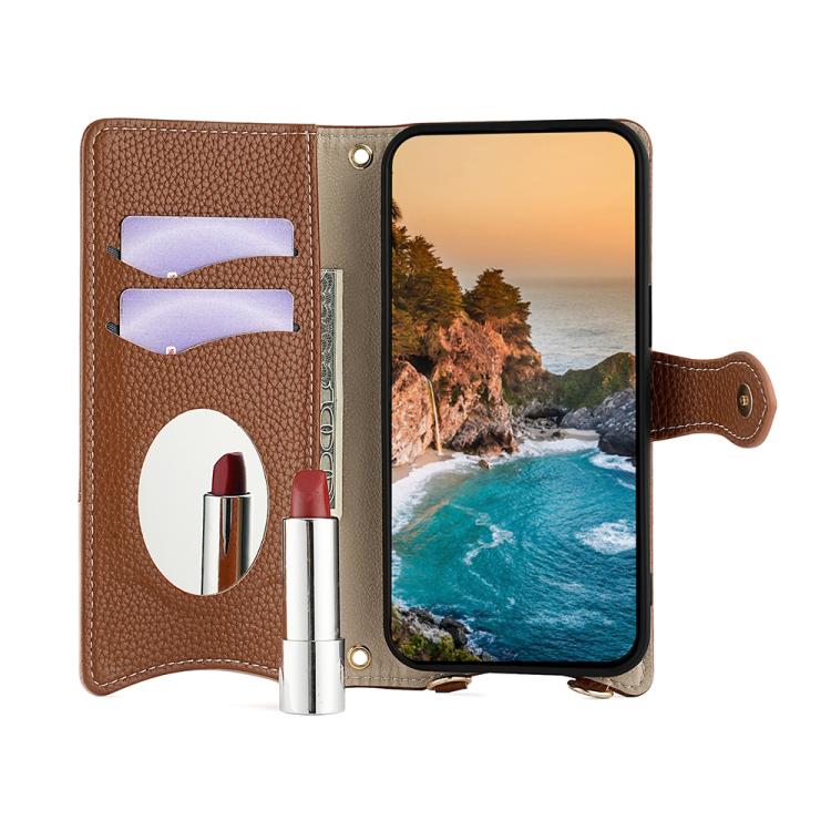 For Motorola Edge+ 2022 / Edge 30 Pro Crossbody Chain Fishtail Litchi Leather Phone Case(Brown) - Motorola Cases by PMC TechLife | Online Shopping South Africa | PMC TechLife | Buy Now Pay Later Mobicred