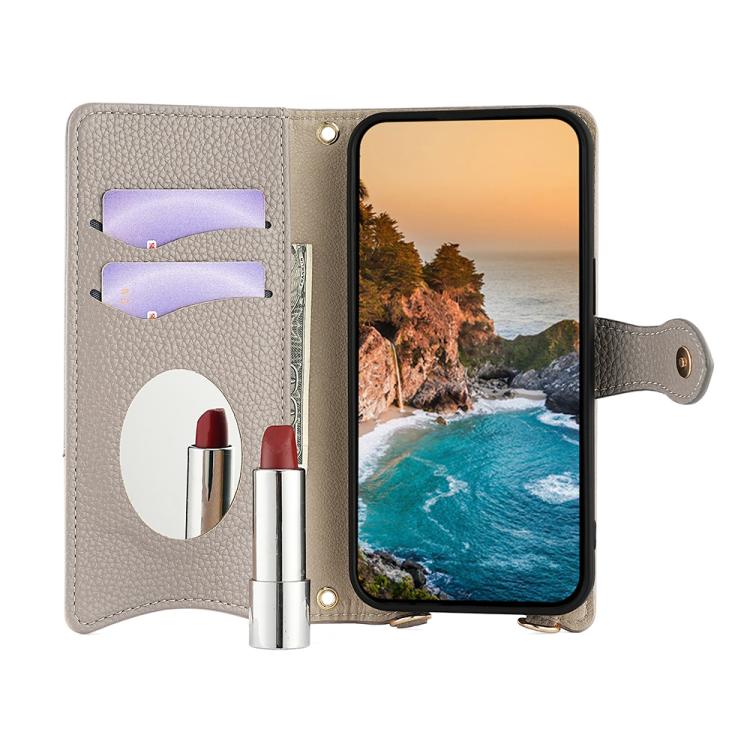 For Motorola Edge+ 2022 / Edge 30 Pro Crossbody Chain Fishtail Litchi Leather Phone Case(Grey) - Motorola Cases by PMC TechLife | Online Shopping South Africa | PMC TechLife | Buy Now Pay Later Mobicred