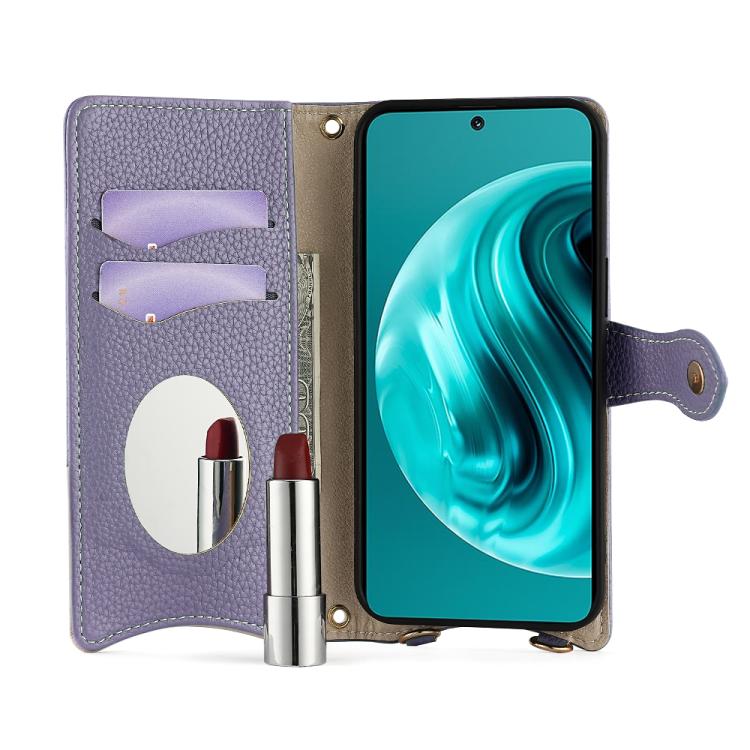 For Huawei nova 12i / Enjoy 70 Pro Crossbody Chain Fishtail Litchi Leather Phone Case(Purple) - Huawei Cases by PMC TechLife | Online Shopping South Africa | PMC TechLife | Buy Now Pay Later Mobicred