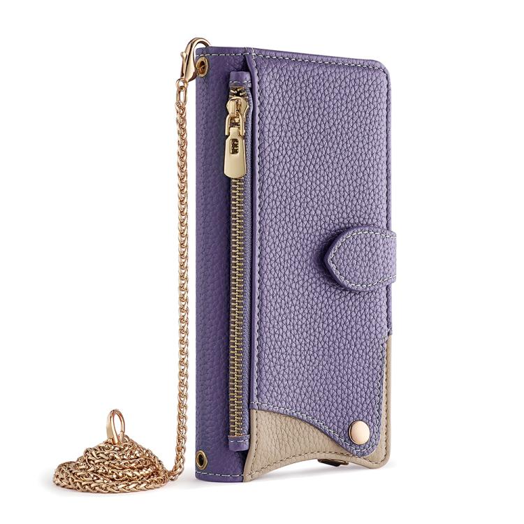 For OnePlus Ace 3 Pro Crossbody Chain Fishtail Litchi Leather Phone Case(Purple) - OnePlus Cases by PMC TechLife | Online Shopping South Africa | PMC TechLife | Buy Now Pay Later Mobicred