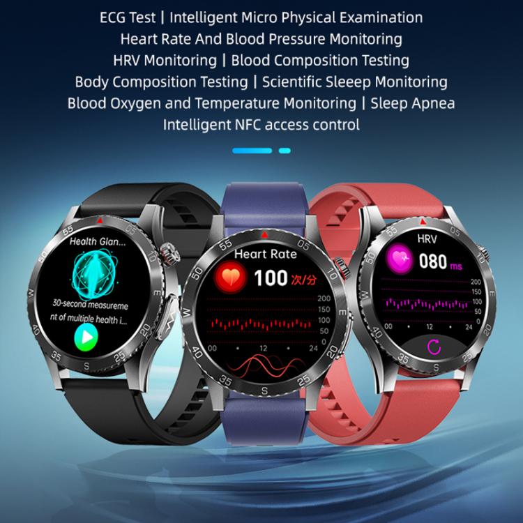 H9 1.43 inch Silicone Strap ECG Smart Watch Supports Bluetooth Calls/Smart Voice Assistant(Blue) - free shipping - PMC TechLife - Order now!