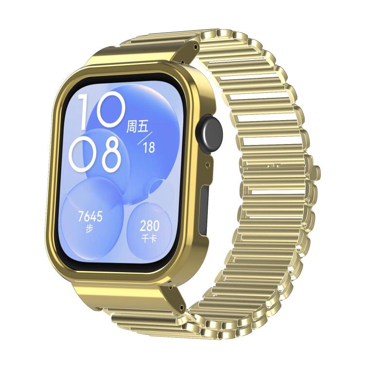 For Huawei Watch Fit3 Hollow Chain Metal Frame Watch Band(Gold) - free shipping - PMC TechLife - Order now!