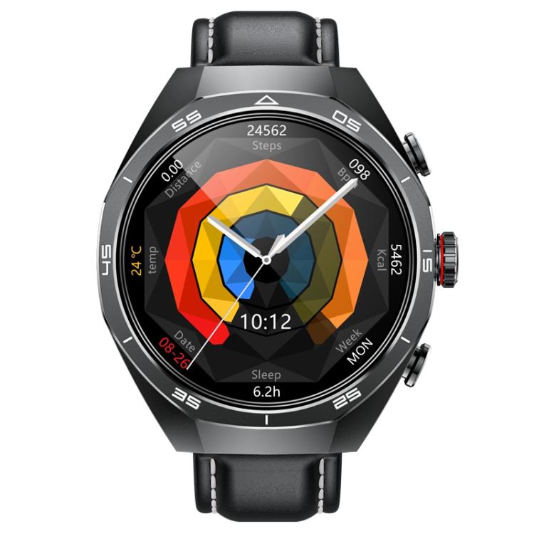 GT97 1.53 inch Round Screen 2 in 1 Bluetooth Earphone Leather Strap Smart Watch Supports Bluetooth Calls(Black) - free shipping - PMC TechLife - Order now!