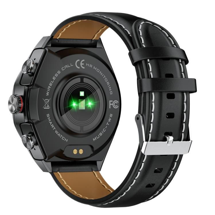 GT97 1.53 inch Round Screen 2 in 1 Bluetooth Earphone Leather Strap Smart Watch Supports Bluetooth Calls(Black) - free shipping - PMC TechLife - Order now!