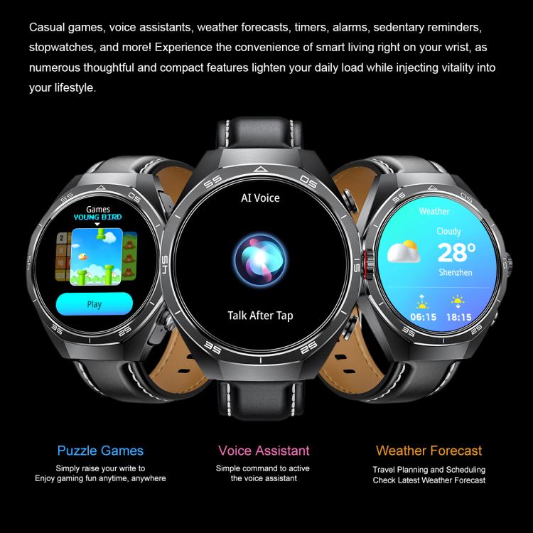 GT97 1.53 inch Round Screen 2 in 1 Bluetooth Earphone Leather Strap Smart Watch Supports Bluetooth Calls(Silver) - free shipping - PMC TechLife - Order now!