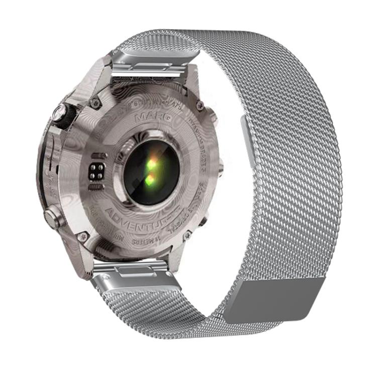 For Garmin Watch 26mm Milanese Dual Section Magnetic Metal Watch Band(Silver) - free shipping - PMC TechLife - Order now!