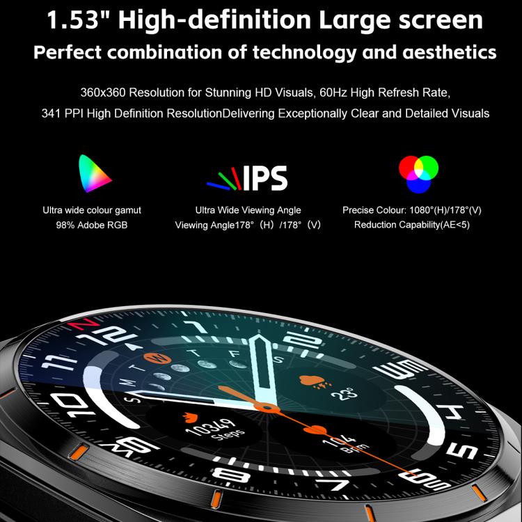 GT98 1.53 inch 2 in 1 Bluetooth Headphone IP67 Waterproof Smart Watch Supports Blood Oxygen Monitoring(Black Orange) - free shipping - PMC TechLife - Order now!