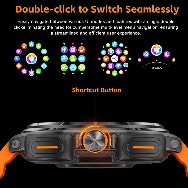 GT98 1.53 inch 2 in 1 Bluetooth Headphone IP67 Waterproof Smart Watch Supports Blood Oxygen Monitoring(Silver Orange) - free shipping - PMC TechLife - Order now!