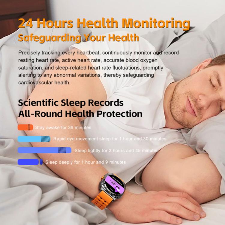 GT98 1.53 inch 2 in 1 Bluetooth Headphone IP67 Waterproof Smart Watch Supports Blood Oxygen Monitoring(Black Orange) - free shipping - PMC TechLife - Order now!