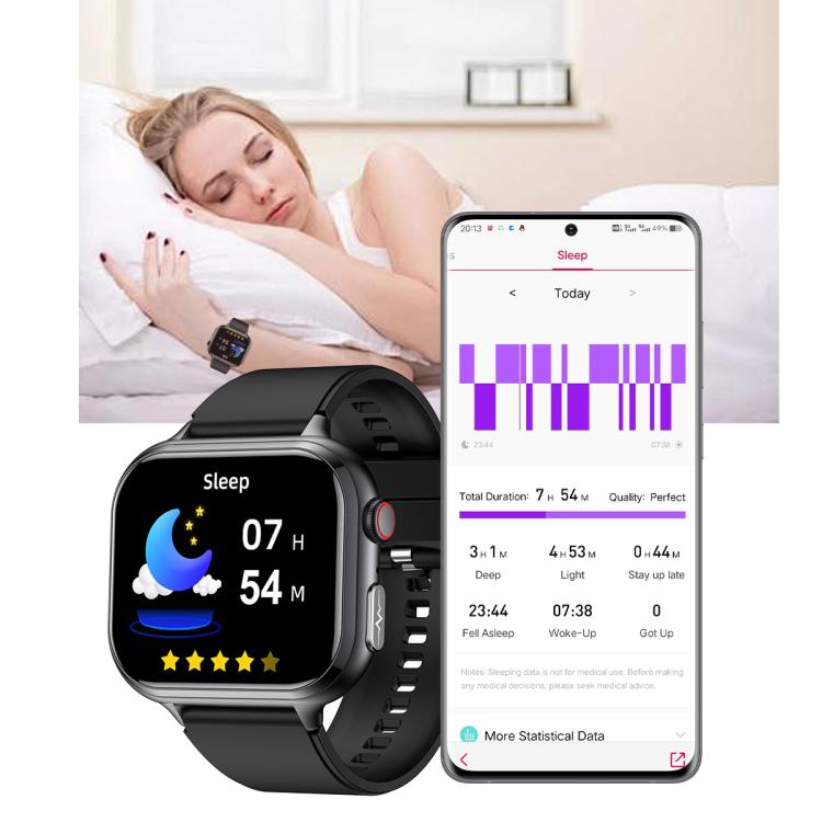 TK17 1.91 inch Horizontal Screen Silicone Strap Smart Watch Supports ECG Electrocardiogram(Grey) - free shipping - PMC TechLife - Order now!