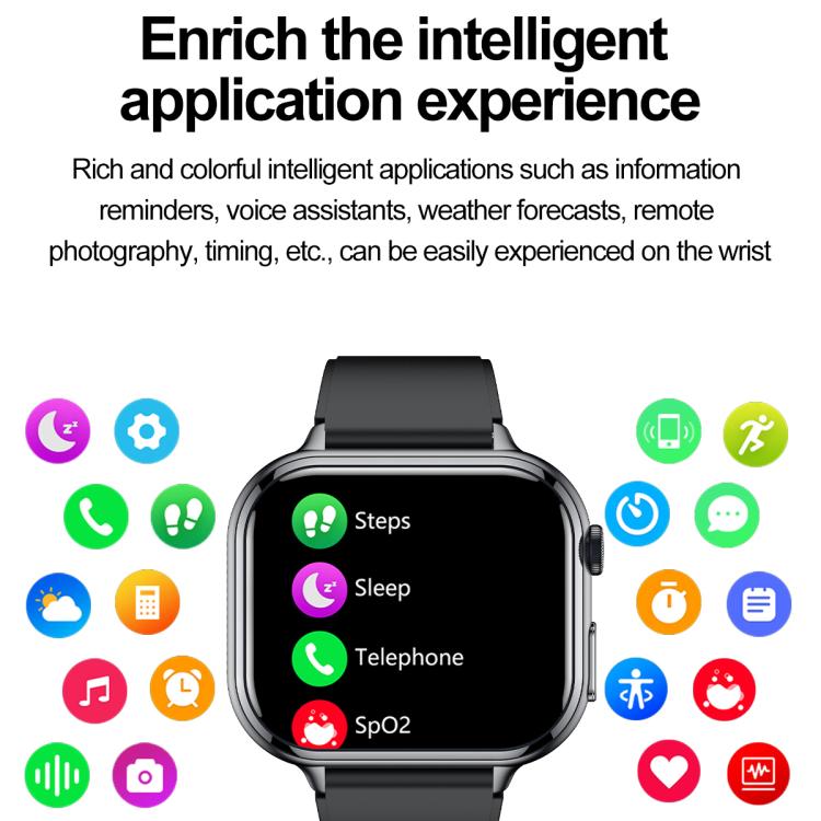 TK17 1.91 inch Horizontal Screen Steel Strap Smart Watch Supports ECG Electrocardiogram(Black) - free shipping - PMC TechLife - Order now!