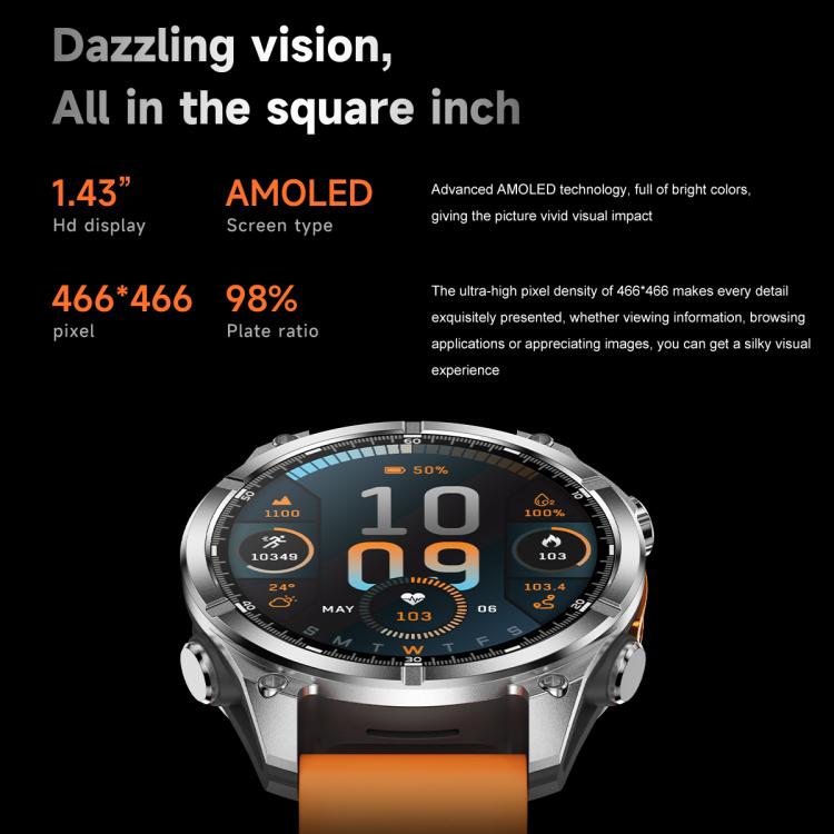 HD300 1.43 inch AMOLED Screen Silicone Strap Sports Smart Watch Supports Blood Oxygen Detection(Black) - free shipping - PMC TechLife - Order now!
