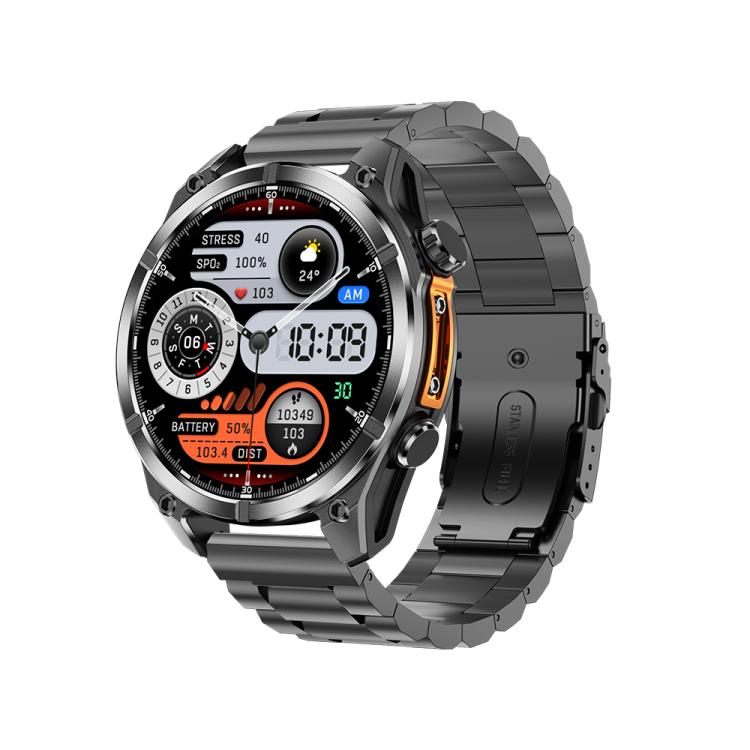 HD300 1.43 inch AMOLED Screen Dual Straps Sports Smart Watch Supports Blood Oxygen Detection(Black Silicone Strap + Black Steel Strap) - free shipping - PMC TechLife - Order now!