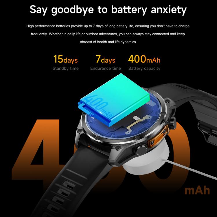 HD300 1.43 inch AMOLED Screen Dual Straps Sports Smart Watch Supports Blood Oxygen Detection(Orange Silicone Strap + Silver Steel Strap) - free shipping - PMC TechLife - Order now!