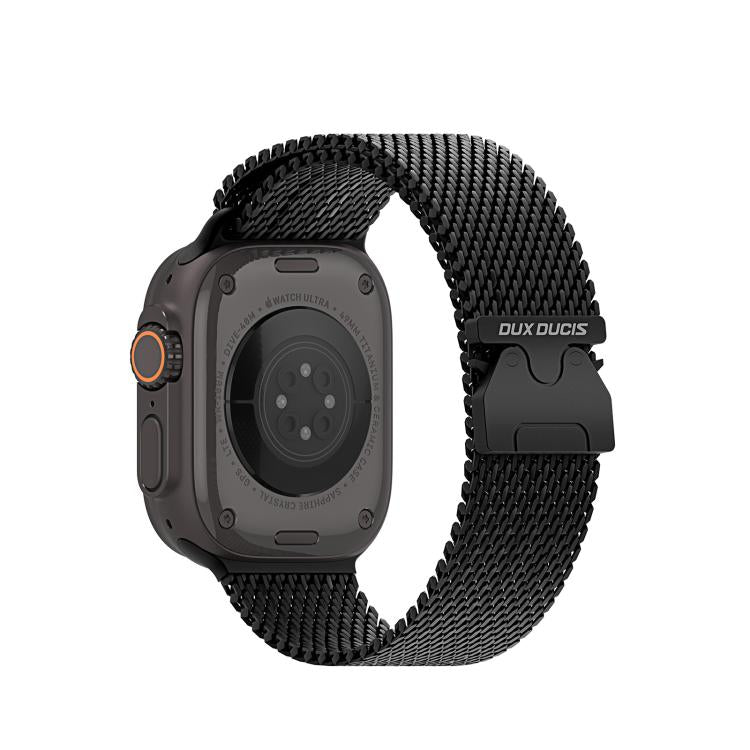 For Apple Watch 46mm / 49mm / 45mm / 44mm DUX DUCIS Milanese Air Series Stainless Steel Magnetic Watch Strap(Black) - free shipping - PMC TechLife - Order now!