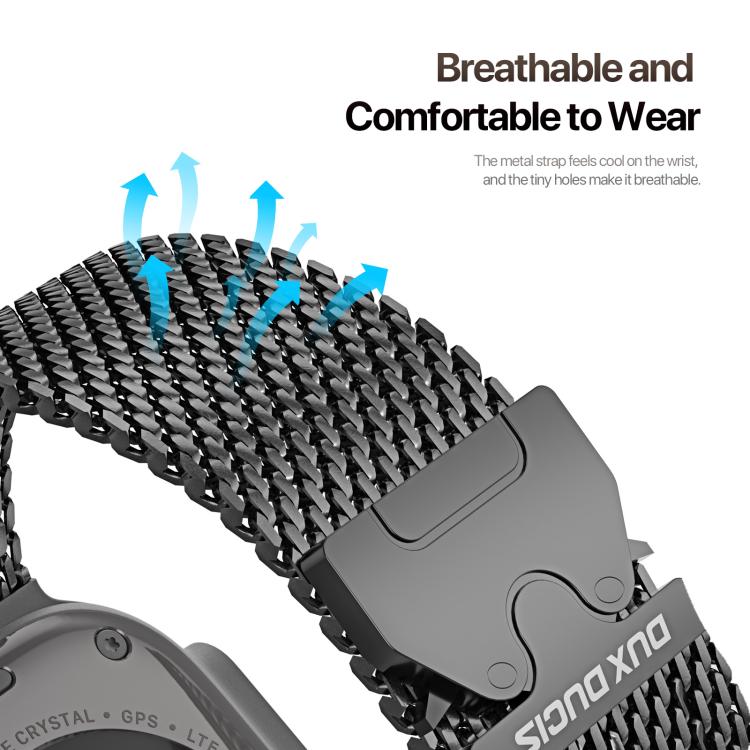 For Apple Watch 46mm / 49mm / 45mm / 44mm DUX DUCIS Milanese Air Series Stainless Steel Magnetic Watch Strap(Black) - free shipping - PMC TechLife - Order now!