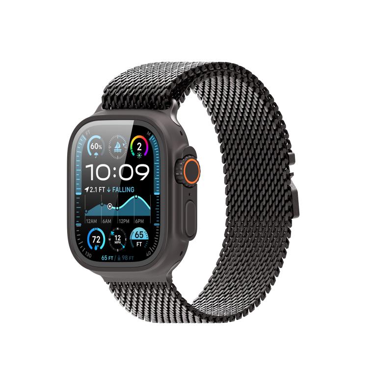 For Apple Watch 46mm / 49mm / 45mm / 44mm DUX DUCIS Milanese Air Series Stainless Steel Magnetic Watch Strap(Gun Grey) - free shipping - PMC TechLife - Order now!