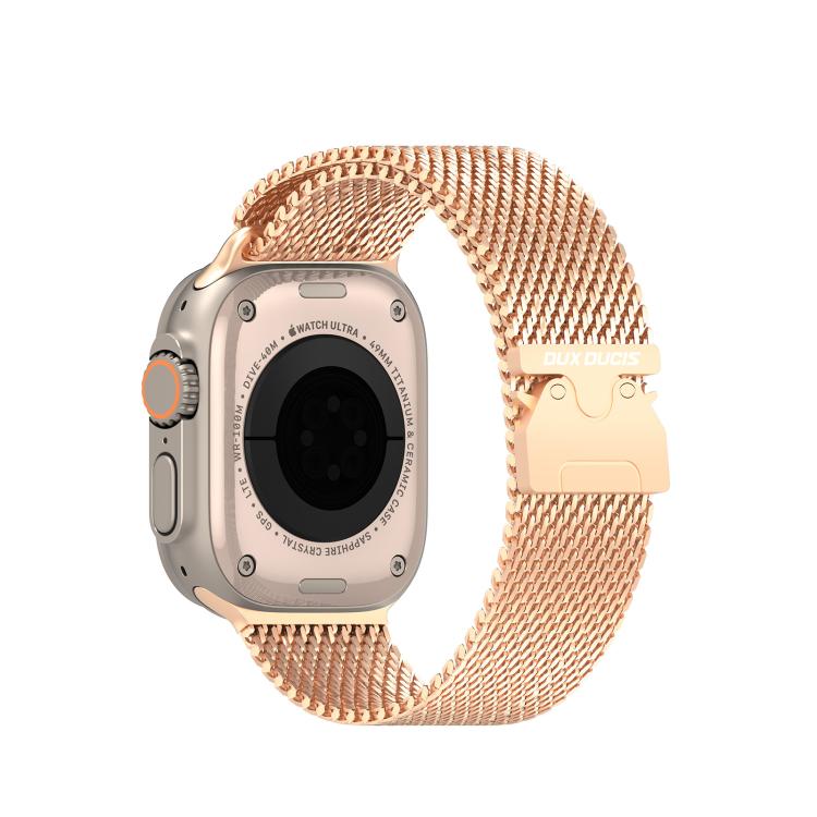 For Apple Watch 46mm / 49mm / 45mm / 44mm DUX DUCIS Milanese Air Series Stainless Steel Magnetic Watch Strap(Rose Gold) - free shipping - PMC TechLife - Order now!