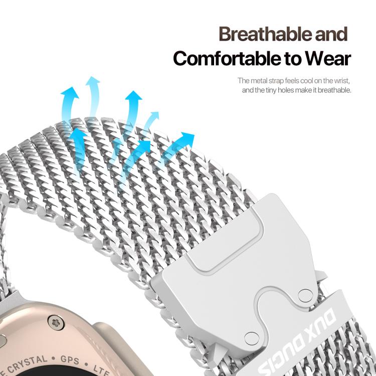 For Apple Watch 46mm / 49mm / 45mm / 44mm DUX DUCIS Milanese Air Series Stainless Steel Magnetic Watch Strap(Silver) - free shipping - PMC TechLife - Order now!