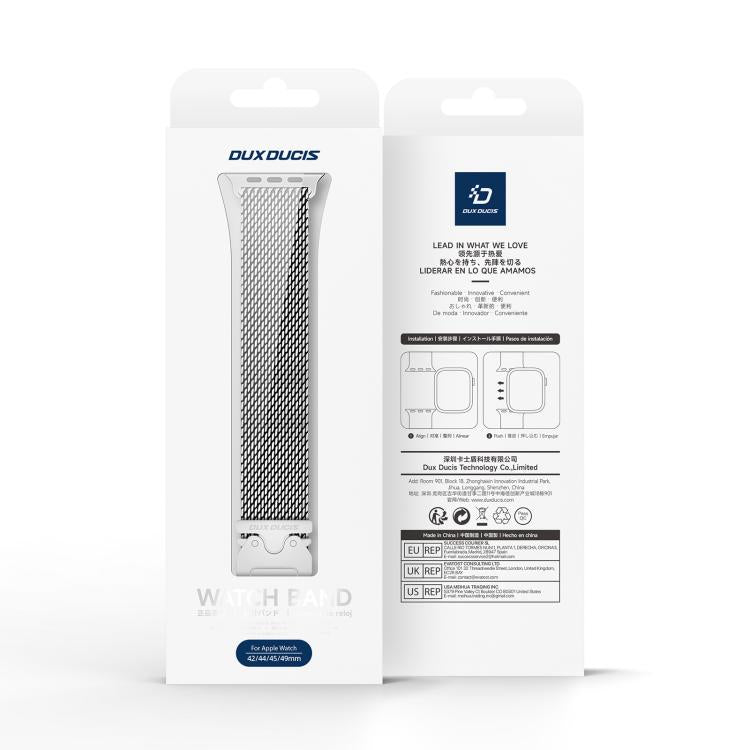 For Apple Watch 46mm / 49mm / 45mm / 44mm DUX DUCIS Milanese Air Series Stainless Steel Magnetic Watch Strap(Silver) - free shipping - PMC TechLife - Order now!