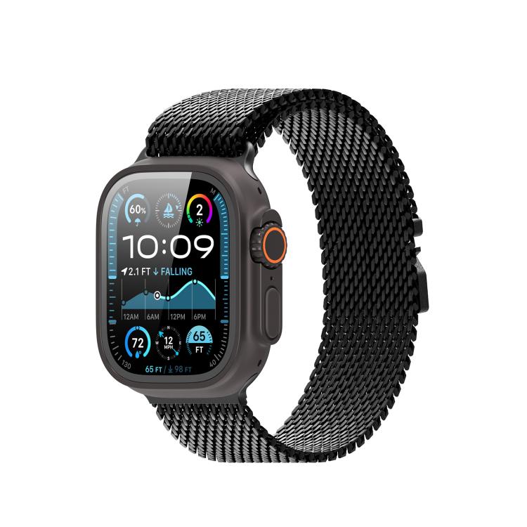 For Apple Watch 42mm / 41mm / 40mm / 38mm DUX DUCIS Milanese Air Series Stainless Steel Magnetic Watch Strap(Black) - free shipping - PMC TechLife - Order now!