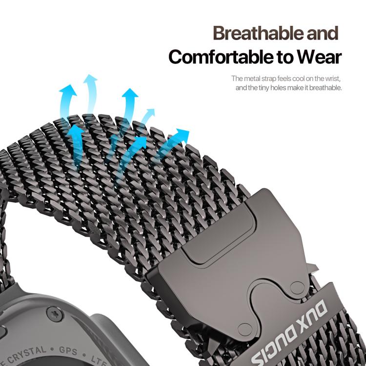 For Apple Watch 42mm / 41mm / 40mm / 38mm DUX DUCIS Milanese Air Series Stainless Steel Magnetic Watch Strap(Gun Grey) - free shipping - PMC TechLife - Order now!