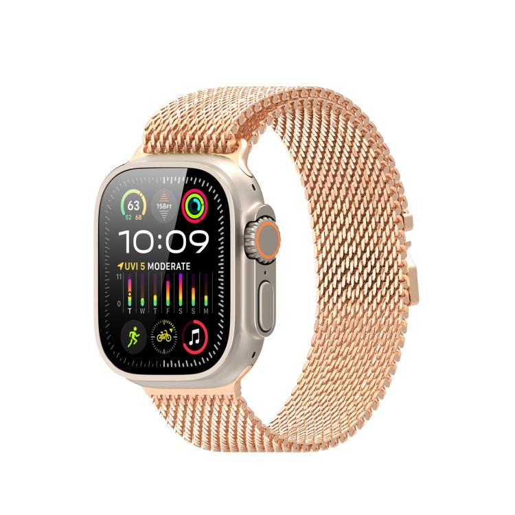 For Apple Watch 42mm / 41mm / 40mm / 38mm DUX DUCIS Milanese Air Series Stainless Steel Magnetic Watch Strap(Rose Gold) - free shipping - PMC TechLife - Order now!