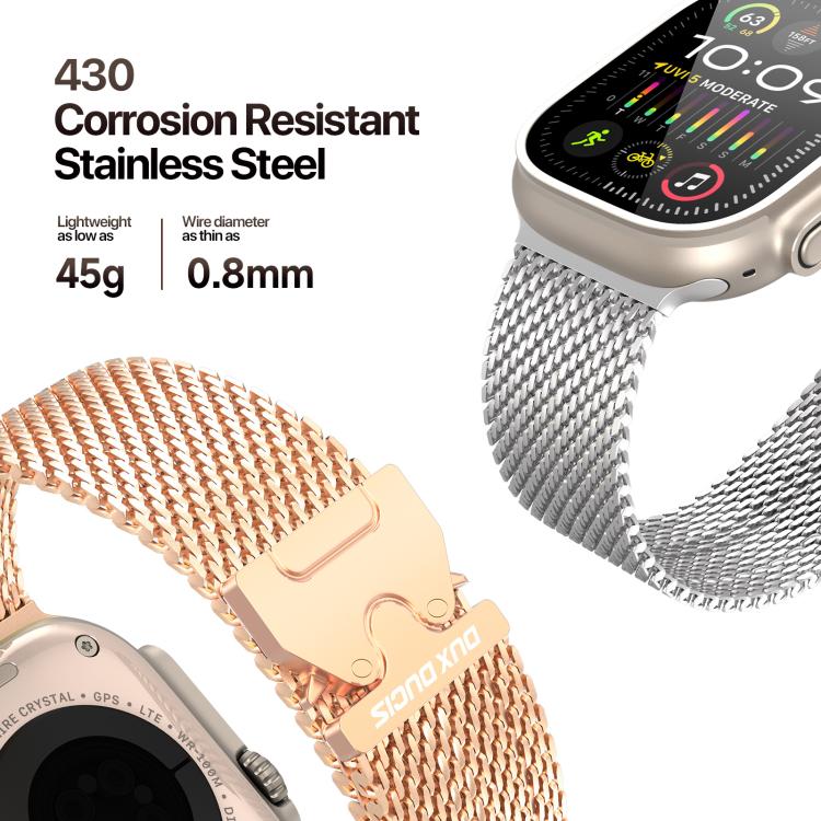 For Apple Watch 42mm / 41mm / 40mm / 38mm DUX DUCIS Milanese Air Series Stainless Steel Magnetic Watch Strap(Rose Gold) - free shipping - PMC TechLife - Order now!