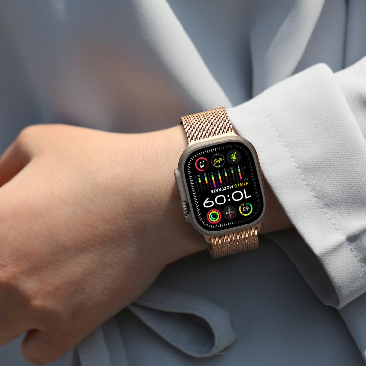 For Apple Watch 42mm / 41mm / 40mm / 38mm DUX DUCIS Milanese Air Series Stainless Steel Magnetic Watch Strap(Rose Gold) - free shipping - PMC TechLife - Order now!