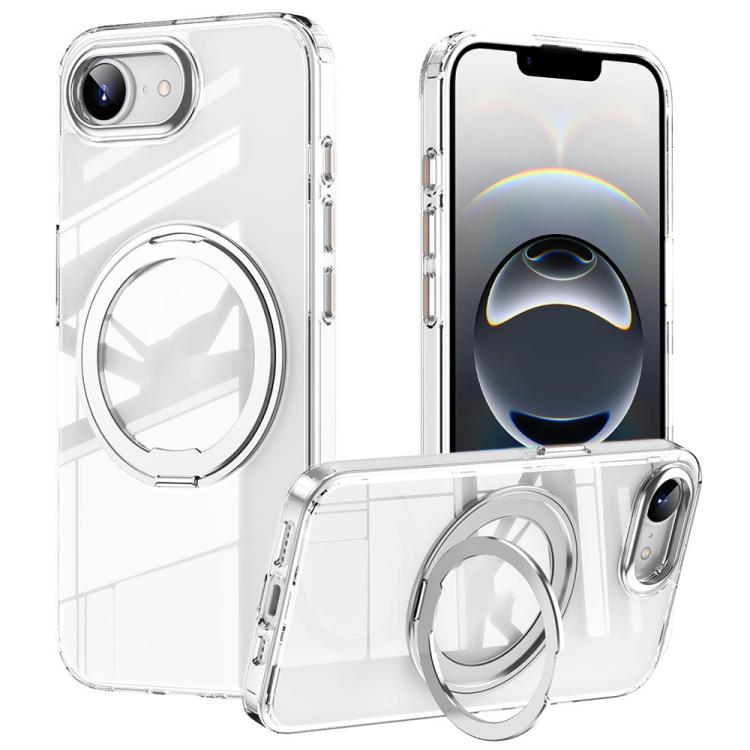 For iPhone 16e Frosted 360 Degree MagSafe Magnetic Holder Phone Case(Silver) - iPhone 16e Cases by PMC TechLife | Online Shopping South Africa | PMC TechLife | Buy Now Pay Later Mobicred