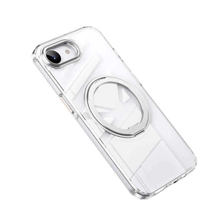 For iPhone 16e Frosted 360 Degree MagSafe Magnetic Holder Phone Case(Silver) - iPhone 16e Cases by PMC TechLife | Online Shopping South Africa | PMC TechLife | Buy Now Pay Later Mobicred