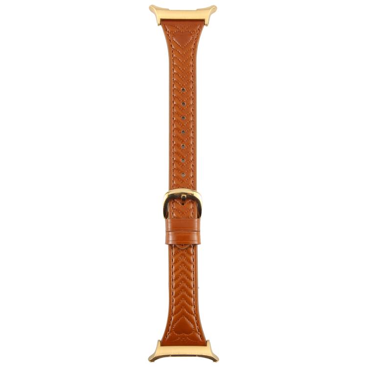 For Samsung Galaxy Watch Ultra 47mm Metal Connector Heart-Shaped Embossed Leather Watch Band(Brown) - Watch Bands by PMC TechLife | Online Shopping South Africa | PMC TechLife | Buy Now Pay Later Mobicred