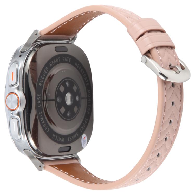 For Samsung Galaxy Watch Ultra 47mm Metal Connector Heart-Shaped Embossed Leather Watch Band(Pink) - Watch Bands by PMC TechLife | Online Shopping South Africa | PMC TechLife | Buy Now Pay Later Mobicred