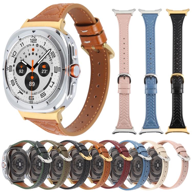 For Samsung Galaxy Watch Ultra 47mm / Ultra 2025 Metal Connector Heart-Shaped Embossed Leather Watch Band(Wine Red) - free shipping - PMC TechLife - Order now!