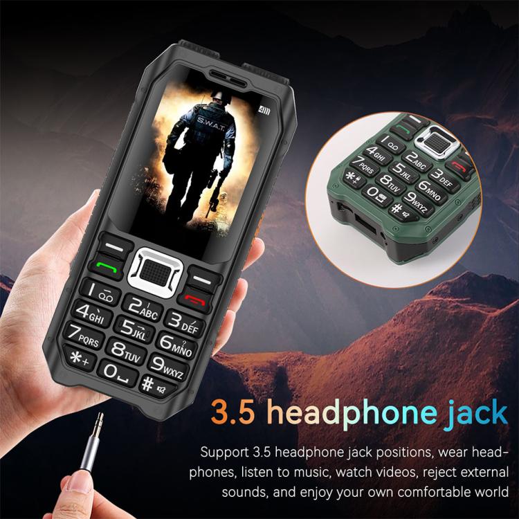 UNIWA M6000 Big Speaker Keypad Phone, 2.4 inch, Dual Flashlights, 21 Keys, SOS, FM, 4 SIM, GSM, Plug:UK Plug(Black) - free shipping - PMc TechLife - Order now!
