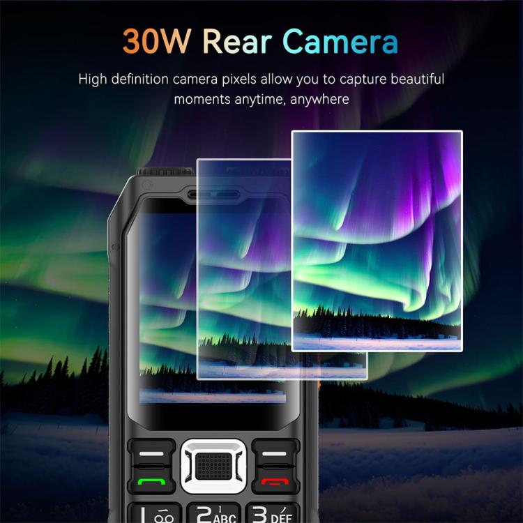 UNIWA M6000 Big Speaker Keypad Phone, 2.4 inch, Dual Flashlights, 21 Keys, SOS, FM, 4 SIM, GSM, Plug:EU Plug(Black) - free shipping - PMc TechLife - Order now!