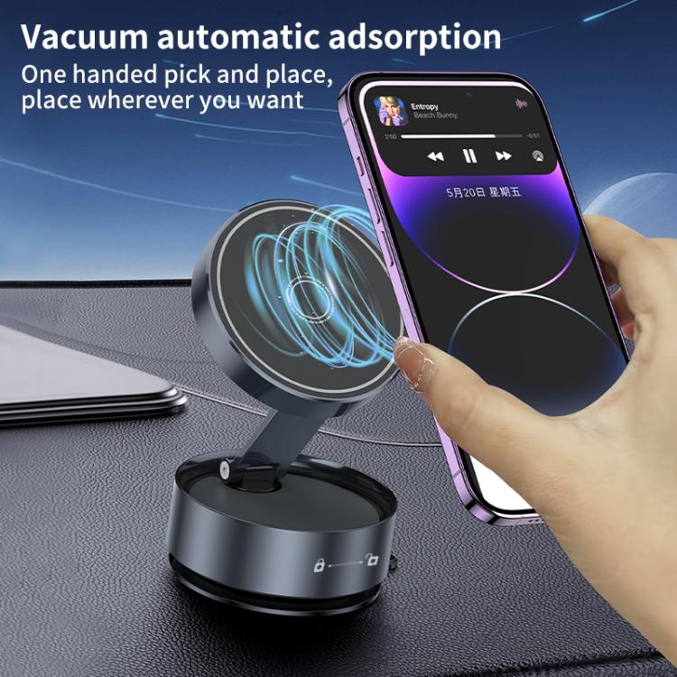 Q12 Foldable Vacuum MagSafe Magnetic Suction Cup Phone Holder(Black) - Universal Car Holders by PMc TechLife | Online Shopping South Africa | PMc TechLife | Buy Now Pay Later Mobicred