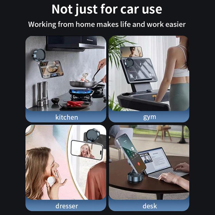 Q12 Foldable Vacuum MagSafe Magnetic Suction Cup Phone Holder(Black) - Universal Car Holders by PMc TechLife | Online Shopping South Africa | PMc TechLife | Buy Now Pay Later Mobicred