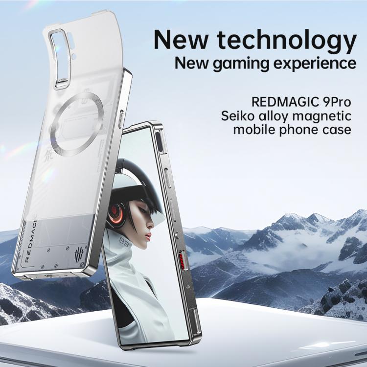 For ZTE nubia RedMagic 9 Pro / 9 Pro+ Alloy Frame Frosted Magnetic Single-sided Phone Case(Titanium) - ZTE Cases by PMC TechLife | Online Shopping South Africa | PMC TechLife | Buy Now Pay Later Mobicred