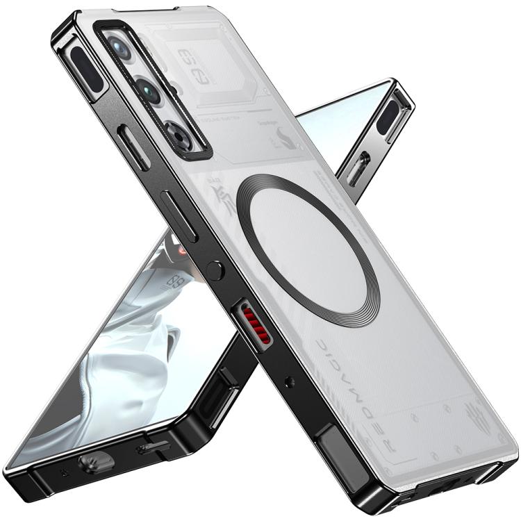 For ZTE nubia RedMagic 10 Pro / 10 Pro+ Alloy Frame Frosted Magnetic Single-sided Phone Case(Black) - ZTE Cases by PMC TechLife | Online Shopping South Africa | PMC TechLife | Buy Now Pay Later Mobicred