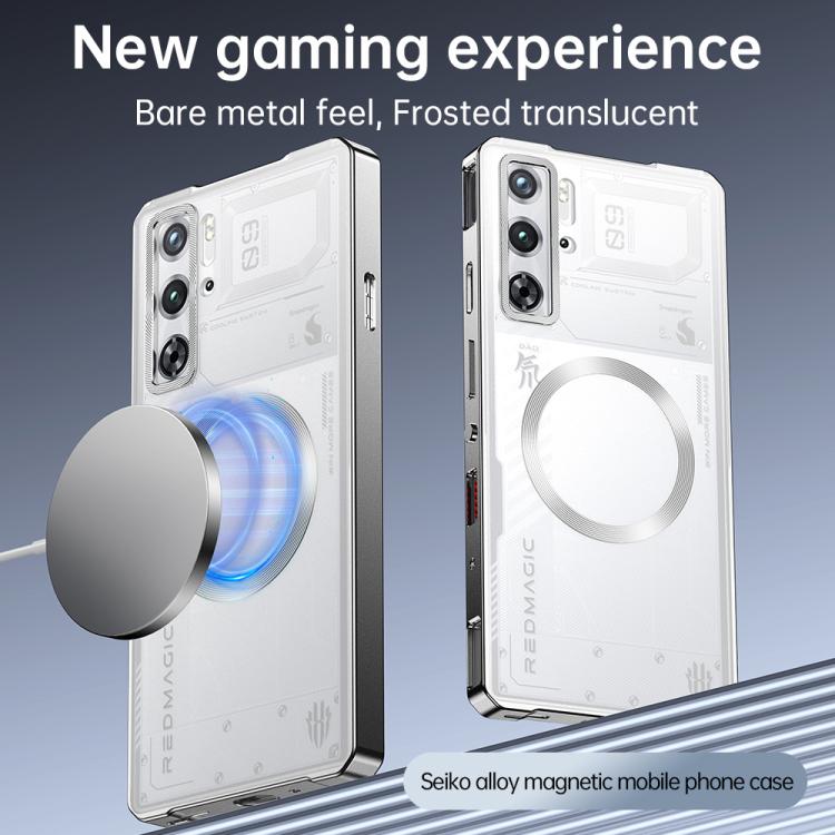 For ZTE nubia RedMagic 10 Pro / 10 Pro+ Alloy Frame Frosted Magnetic Single-sided Phone Case(Titanium) - ZTE Cases by PMC TechLife | Online Shopping South Africa | PMC TechLife | Buy Now Pay Later Mobicred