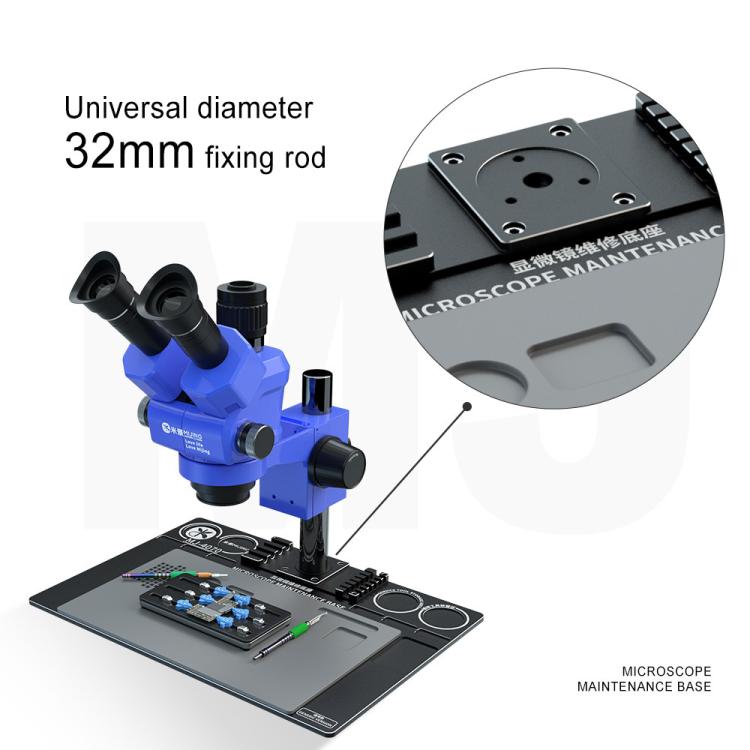 Mijing Fixed Rod Diameter 32mm Universal Microscope Aluminum Alloy Big Base, Mold:MJ-4030 - free shipping - PMC TechLife - Order now!