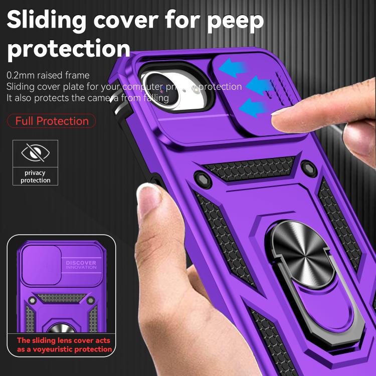 For iPhone 16e Sliding Camshield Holder Phone Case(Purple) - free shipping - PMC TechLife - Order now!