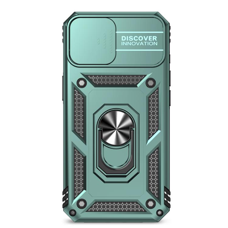 For iPhone 16e Sliding Camshield Holder Phone Case(Dark Green) - iPhone 16e Cases by PMC TechLife | Online Shopping South Africa | PMC TechLife | Buy Now Pay Later Mobicred