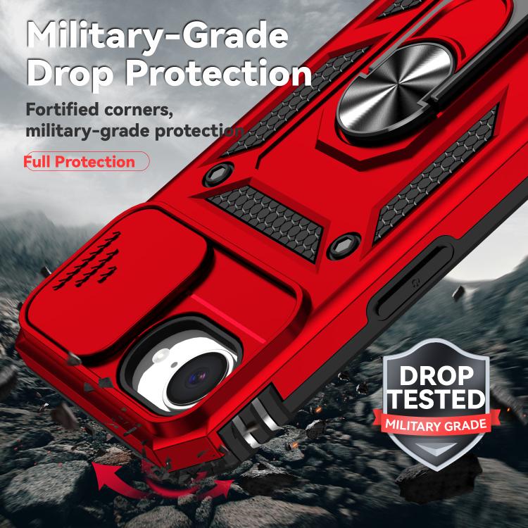 For iPhone 16e Sliding Camshield Holder Phone Case(Red) - free shipping - PMC TechLife - Order now!