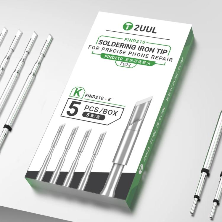 2uul 5 in 1 Soldering Iron Tips for Most C210 Soldering Station, Model:FD22 K - free shipping - PMc TechLife - Order now!