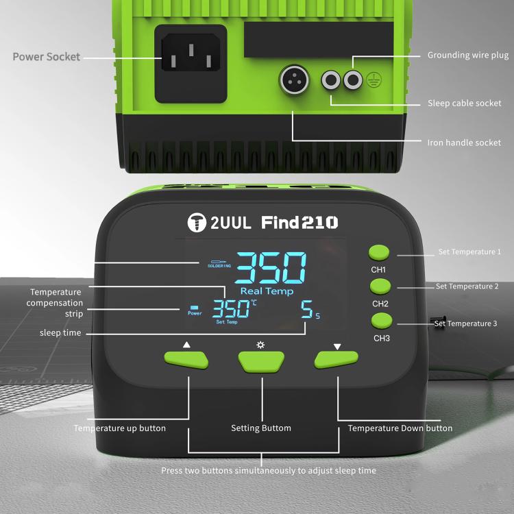 2uul FD01 Find210 60W High-Power AC Transformer Soldering Station, Plug:EU Plug - free shipping - PMc TechLife - Order now!