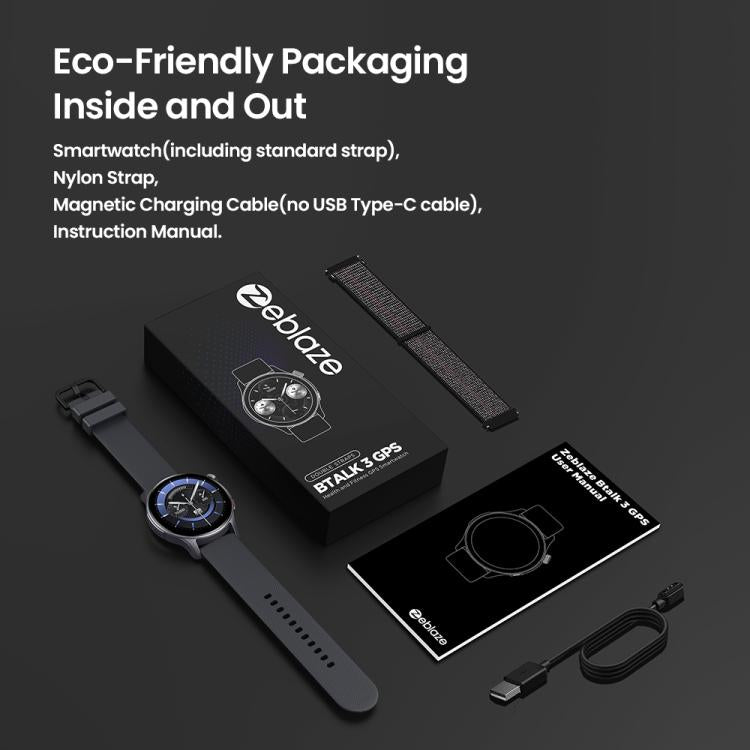 Zeblaze Btalk 3 GPS 1.43 inch HD AMOLED Screen Health Fitness Smart Watch, Support Bluetooth Call(Space Gray) - free shipping - PMC TechLife - Order now!