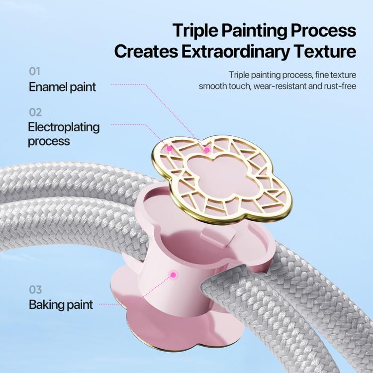 DUX DUCIS Garden Series Begonia Pattern Adjustable Short Phone Lanyard(Grey) - Lanyards & Wrist Straps by DUX DUCIS | Online Shopping South Africa | PMc TechLife | Buy Now Pay Later Mobicred