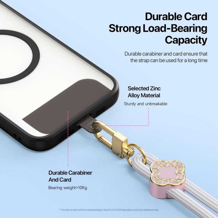 DUX DUCIS Garden Series Begonia Pattern Adjustable Short Phone Lanyard(Grey) - Lanyards & Wrist Straps by DUX DUCIS | Online Shopping South Africa | PMc TechLife | Buy Now Pay Later Mobicred